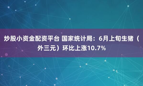 炒股小资金配资平台 国家统计局：6月上旬生猪（外三元）环比上涨10.7%
